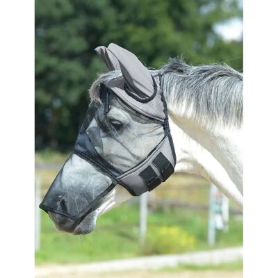 Busse Fliegenmaske Fly Cover Pro Gap II - Grau/Schwarz - Fliegenschutz für Pferde Busse Fliegenmaske Fly Cover Pro Gap II - Grau/Schwarz - Fliegenschutz für Pferde