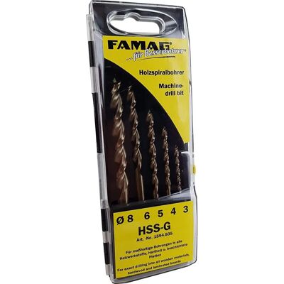 FAMAG 1594.835 Set di punte elicoidali - Legno & Plastica, 5 pezzi FAMAG 1594.835 Set di punte elicoidali - Legno & Plastica, 5 pezzi