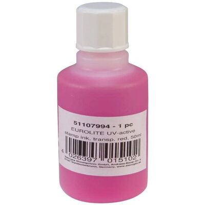 EUROLITE UV-aktive Stempelfarbe - Transparent Rot - 50ml EUROLITE UV-aktive Stempelfarbe - Transparent Rot - 50ml