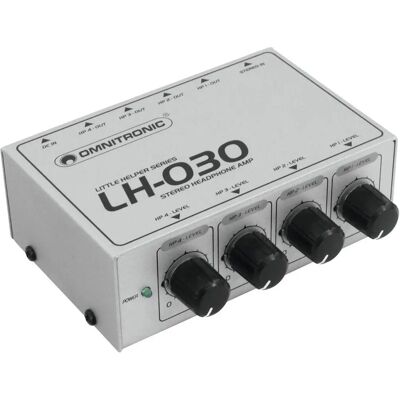 Omnitronic LH-030 Amplificatore per Cuffie Bianco a 4 Canali - Amplificatore per Cuffie Omnitronic LH-030 Amplificatore per Cuffie Bianco a 4 Canali - Amplificatore per Cuffie