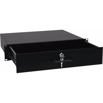 Omnitronic Model 2U Lockable Rack Drawer - Audio Rack Storage Omnitronic Model 2U Lockable Rack Drawer - Audio Rack Storage
