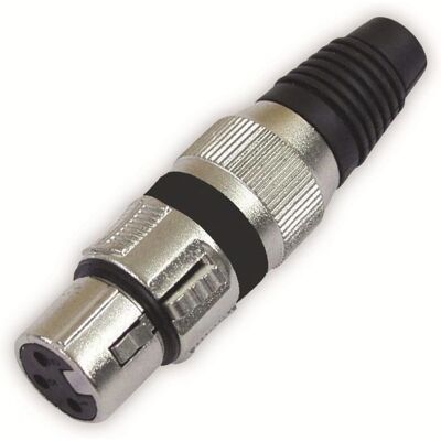 Omnitronic XLR Hunnkobling Sæt - 3-polet, Låsbart, Sort Omnitronic XLR Hunnkobling Sæt - 3-polet, Låsbart, Sort