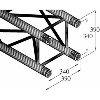 Alutruss Quadlock TQ390-3000 - 4-Wege-Kreuzträger Alutruss Quadlock TQ390-3000 - 4-Wege-Kreuzträger