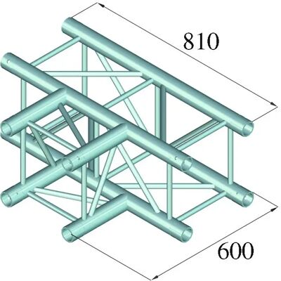 Alutruss TQ390-QQT35 3-Wege-T-Stück - Leichtes 4-Punkt-Struktur Alutruss TQ390-QQT35 3-Wege-T-Stück - Leichtes 4-Punkt-Struktur