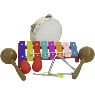 Dimavery Percussion-Set III - 7-teiliges Kindermusikinstrument Dimavery Percussion-Set III - 7-teiliges Kindermusikinstrument