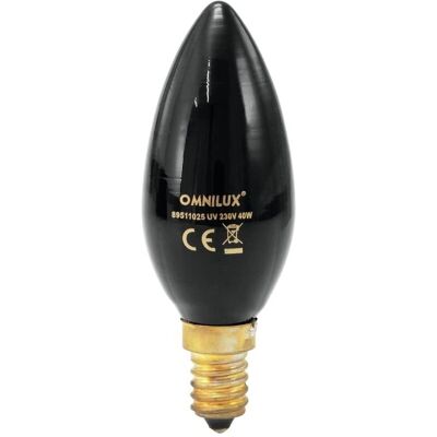 Omnilux C35 UV Kerzenlampe - UV Licht Effekt Halogenlampe Omnilux C35 UV Kerzenlampe - UV Licht Effekt Halogenlampe