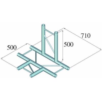Bilock BQ2-PAT42V 4-Wege T-Stück - T-Verbindung für Aluminiumstrukturen Bilock BQ2-PAT42V 4-Wege T-Stück - T-Verbindung für Aluminiumstrukturen
