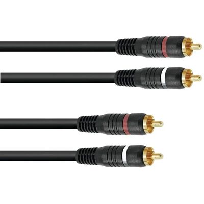 Câble RCA Omnitronic 10m 2x2 - Câble audio Câble RCA Omnitronic 10m 2x2 - Câble audio