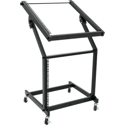 Support de rack Omnitronic 12U/10U réglable sur roues - Rack en acier Support de rack Omnitronic 12U/10U réglable sur roues - Rack en acier