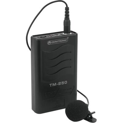 Omnitronic TM-250 Trådløs Mikrofon Sender - Bodypack VHF 179.000 MHz Omnitronic TM-250 Trådløs Mikrofon Sender - Bodypack VHF 179.000 MHz
