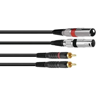 Omnitronic 3022522C XLR Kabeladapter - 2x XLR Männlich, 2x Cinch Männlich, 1,5m, Schwarz Omnitronic 3022522C XLR Kabeladapter - 2x XLR Männlich, 2x Cinch Männlich, 1,5m, Schwarz