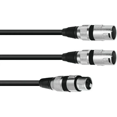 Omnitronic XLR Kabeladapter - 3m, schwarz, 3-polig Omnitronic XLR Kabeladapter - 3m, schwarz, 3-polig