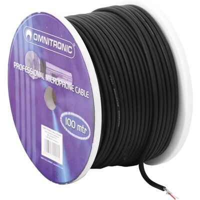 Omnitronic mikrofonkabel - 2x0.22mm - 100m - Svart Omnitronic mikrofonkabel - 2x0.22mm - 100m - Svart