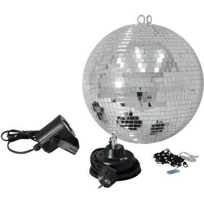 Eurolite Spiegelkugel-Set 30cm mit LED-Spot - Automatische Drehung - Disco-Effekt Eurolite Spiegelkugel-Set 30cm mit LED-Spot - Automatische Drehung - Disco-Effekt
