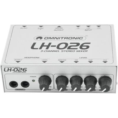 Omnitronic 10355026 audio mixer - 3 kanaler, Hvit Omnitronic 10355026 audio mixer - 3 kanaler, Hvit