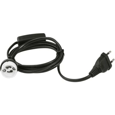 EuroLite 51100667 Black GU10 Lamp Socket - Lamp Socket with European Plug & Bistable Switch EuroLite 51100667 Black GU10 Lamp Socket - Lamp Socket with European Plug & Bistable Switch