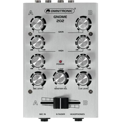 OMNITRONIC GNOME-202 Mini Mixer - Bærbar DJ-mixer 2-kanaler OMNITRONIC GNOME-202 Mini Mixer - Bærbar DJ-mixer 2-kanaler