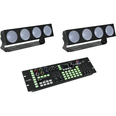 Conjunto EUROLITE 2x Barra de efectos LED CBB-4 RGB con controlador Conjunto EUROLITE 2x Barra de efectos LED CBB-4 RGB con controlador