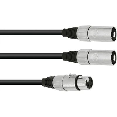 Omnitronic 30225204 XLR Kabeladapter - Weiblich zu Zwei Männlichen - 1m Schwarz Omnitronic 30225204 XLR Kabeladapter - Weiblich zu Zwei Männlichen - 1m Schwarz