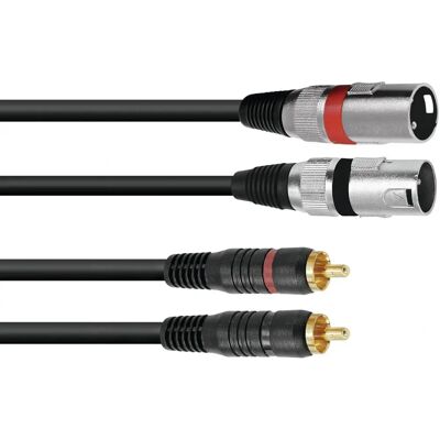 Omnitronic 3022522B audio cable - 1 m - 2 x XLR, 2 x RCA - Black Omnitronic 3022522B audio cable - 1 m - 2 x XLR, 2 x RCA - Black
