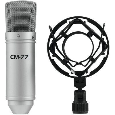 Omnitronic CM-77 Mikrofon - Silber Studio Mikrofon Omnitronic CM-77 Mikrofon - Silber Studio Mikrofon