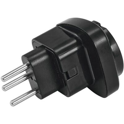 Adaptateur de voyage Omnitronic EU/CH - 10A Noir - Publicité Adaptateur de voyage Omnitronic EU/CH - 10A Noir - Publicité
