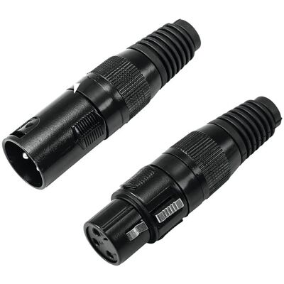 Omnitronic XLR Sats - 3-poliga svarta kontakter - Inomhus/Utomhus Omnitronic XLR Sats - 3-poliga svarta kontakter - Inomhus/Utomhus