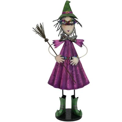 EUROPALMS Lille heks, metal, 102cm violet - Halloween dekoration EUROPALMS Lille heks, metal, 102cm violet - Halloween dekoration