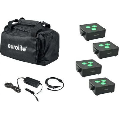 EUROLITE Set 4x Akku IP Flat Light 3 - LED Bühnenlicht EUROLITE Set 4x Akku IP Flat Light 3 - LED Bühnenlicht