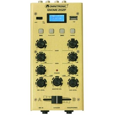 Omnitronic GNOME-202P Mini-Mixer - Tragbarer DJ-Mixer mit Bluetooth & MP3 Omnitronic GNOME-202P Mini-Mixer - Tragbarer DJ-Mixer mit Bluetooth & MP3