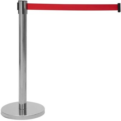 Eurolite Absperrpfosten mit Gurtabroller - Edelstahl, Rot, 90cm - Barrier posts with belt dispenser Eurolite Absperrpfosten mit Gurtabroller - Edelstahl, Rot, 90cm - Barrier posts with belt dispenser