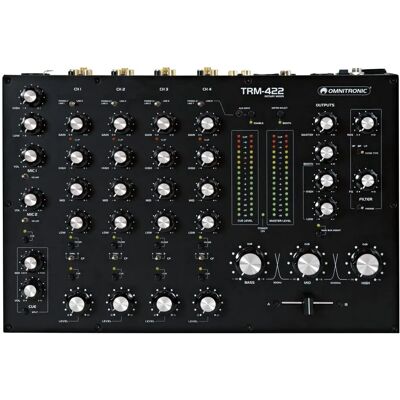 Omnitronic TRM-422 DJ Mixer - 4-kanals roterende mixer Omnitronic TRM-422 DJ Mixer - 4-kanals roterende mixer