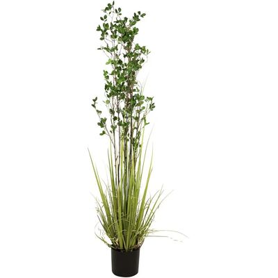 EUROPALMS Immergrüner Strauch mit Gras, künstliche Pflanze, 182cm EUROPALMS Immergrüner Strauch mit Gras, künstliche Pflanze, 182cm
