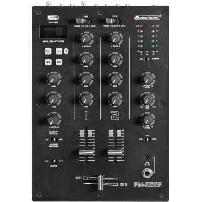 Omnitronic PM-222P DJ-mixer / spiller - Sort Omnitronic PM-222P DJ-mixer / spiller - Sort