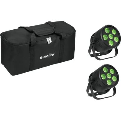 EUROLITE Set 2x LED Silent Par 6 QCL Boden - LED Par Licht EUROLITE Set 2x LED Silent Par 6 QCL Boden - LED Par Licht