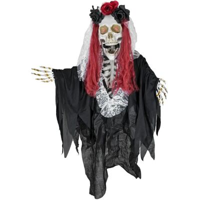 Europalms La Catrina Skelett Halloween Animiert - 100cm Europalms La Catrina Skelett Halloween Animiert - 100cm