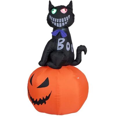 Europalms Halloween Aufblasbare Katze mit Kürbis - Halloween Dekoration Europalms Halloween Aufblasbare Katze mit Kürbis - Halloween Dekoration