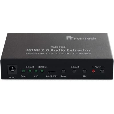 FeinTech VAX00102 HDMI 2.0 Audio Extractor - Zwart FeinTech VAX00102 HDMI 2.0 Audio Extractor - Zwart