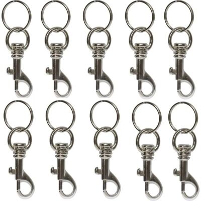 Basi Sleutelclips - Zilver - 10 stuks Basi Sleutelclips - Zilver - 10 stuks