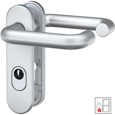 BASI 7529-0701 Türgriff-Set - Stahl, silberfarben - Für 44-66 mm Türen BASI 7529-0701 Türgriff-Set - Stahl, silberfarben - Für 44-66 mm Türen