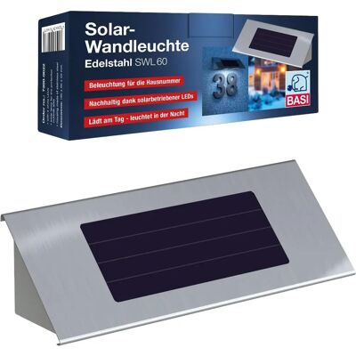 Basi SWL 60 7300-0022 Solcells-Wandlampe Edelstahl Weiß Kalt - Wandlampe Basi SWL 60 7300-0022 Solcells-Wandlampe Edelstahl Weiß Kalt - Wandlampe