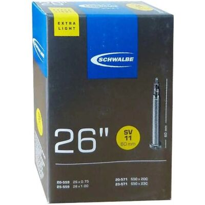 Câmara de ar Schwalbe SV 11 - Leve para bicicletas 26" Câmara de ar Schwalbe SV 11 - Leve para bicicletas 26"