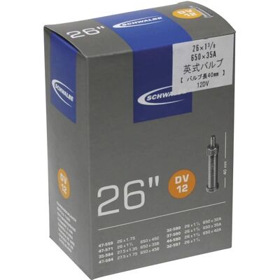 Schwalbe Schwalbe DV 12 Bicycle Tube 26′′ - Inner Tube for 26/27.5 Inch Bikes Schwalbe Schwalbe DV 12 Bicycle Tube 26′′ - Inner Tube for 26/27.5 Inch Bikes