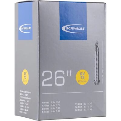 Câmara de ar Schwalbe 26' MTB Presta 60mm Câmara de ar Schwalbe 26' MTB Presta 60mm