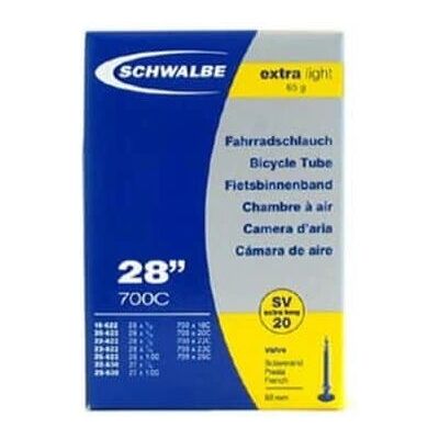 Schwalbe Presta Ventil 60mm Schlauch 700c - Schwarz - Rennradschlauch Schwalbe Presta Ventil 60mm Schlauch 700c - Schwarz - Rennradschlauch