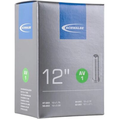 Câmara de ar Schwalbe 12x1.75/2.10 AV - Preto Câmara de ar Schwalbe 12x1.75/2.10 AV - Preto