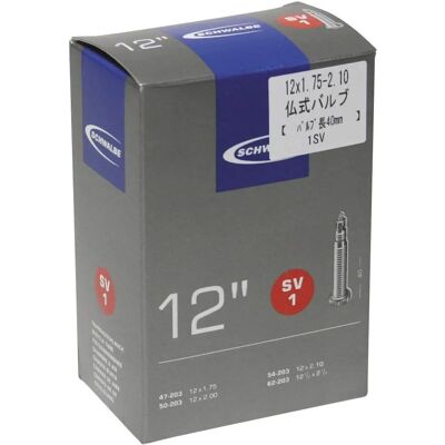 Chambre à air vélo Schwalbe 12 pouces - DV1, 47/62-203, Valve 40mm - Noire - Chambre à air - Publicité Chambre à air vélo Schwalbe 12 pouces - DV1, 47/62-203, Valve 40mm - Noire - Chambre à air - Publicité