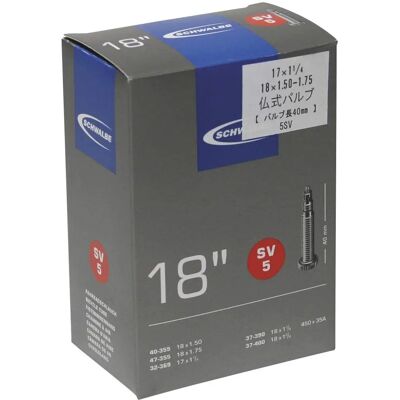 Schwalbe 18 FV5 32/47-355/400 Ek 40mm 95g - Câmara de bicicleta Schwalbe 18 FV5 32/47-355/400 Ek 40mm 95g - Câmara de bicicleta