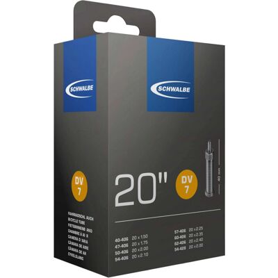 Schwalbe 20" Fietsbinnenband - DV 7, 40/62-406, Zwart Schwalbe 20" Fietsbinnenband - DV 7, 40/62-406, Zwart