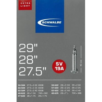 Camera d'aria bici Schwalbe SV19A Ultra Leggera 27.5/29 pollici Camera d'aria bici Schwalbe SV19A Ultra Leggera 27.5/29 pollici